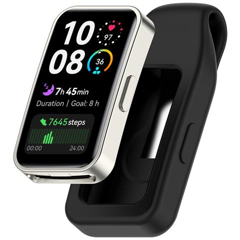 Fibbia Con Clip In Acciaio Per Huawei Band 10/9/8 - Silicone Black - Foto 7