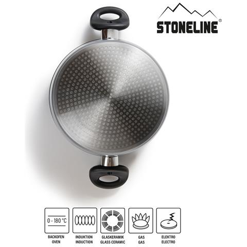 Pentola Xxxl Con Coperchio In Vetro, In Alluminio, Diametro 32 Cm, Rivestimento Antiaderente - Foto 2