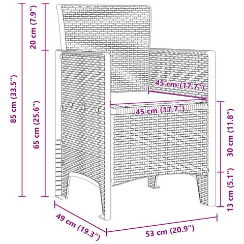 Set da Pranzo da Giardino 9 Pezzi con Cuscini Grigio Chiaro in Polyrattan - Foto 4