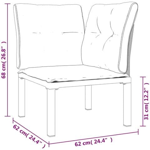 Set Salotto da Giardino 4 pz Nero e Grigio in Polyrattan - Foto 9