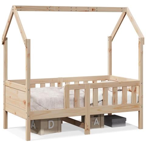 Giroletto Casetta per Bambini 70x140 cm Legno Massello di Pino - Foto 1