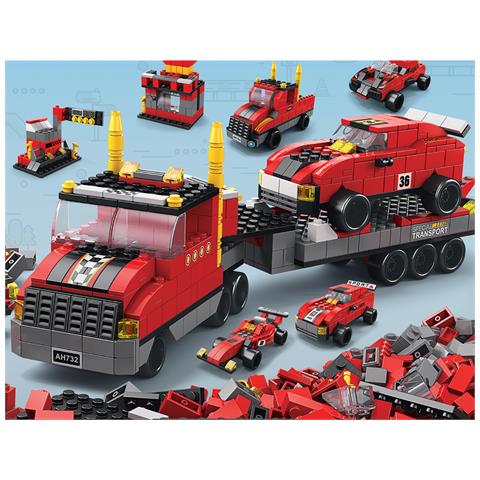 6 In 1 Set Di Costruzioni A Tema Racing 1000 Mattoncini Assemblabili - Foto 3