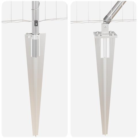 Recinzione Euro con 7 Pali a Punta 0.6x10 m Acciaio Zincato - Foto 9