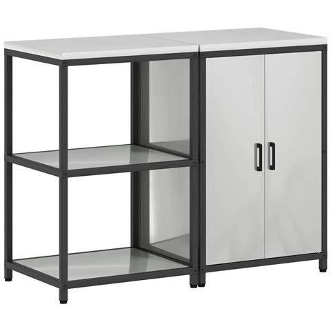 Set di Stoccaggio per Cucina 2 pcs Argento 120 x 50 x 92 cm - Foto 1