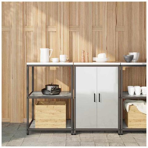 Set di Stoccaggio per Cucina 2 pcs Argento 120 x 50 x 92 cm - Foto 2