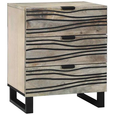 Armadio da Notte con cassetto Bianco e nero 50 x 33 x 60 cm - Foto 1