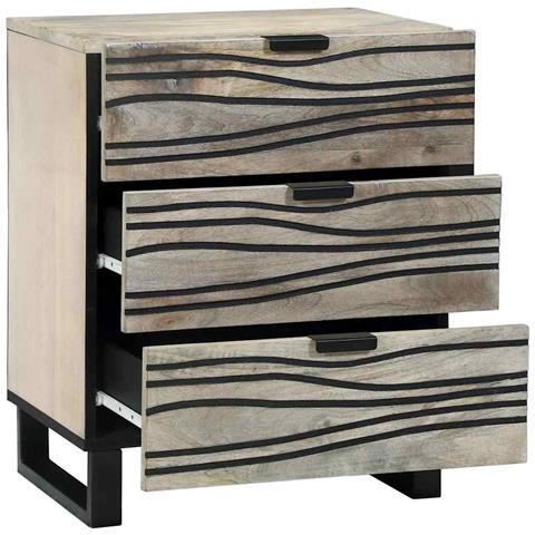 Armadio da Notte con cassetto Bianco e nero 50 x 33 x 60 cm - Foto 2