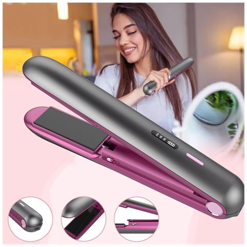 Piastra Per Capelli Portatile Senza Fili - Mini Piastra Usb Ricaricabile Con Piastre Fluttuanti 3d - Foto 2