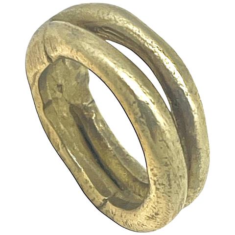 Anello Singolo Duplo In Ottone Placcato Oro - Foto 1