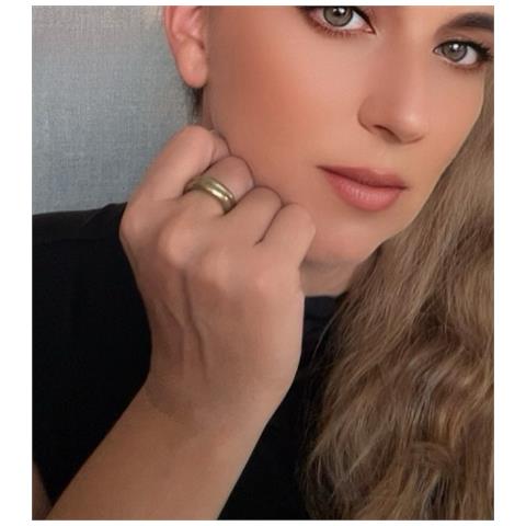 Anello Singolo Duplo In Ottone Placcato Oro - Foto 3