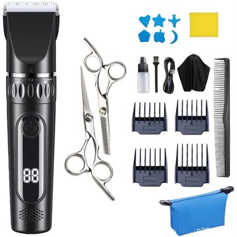 Set Tagliacapelli Elettrico Senza Fili - Kit Standard Nero Con Doppie Forbici In Acciaio - Foto 1