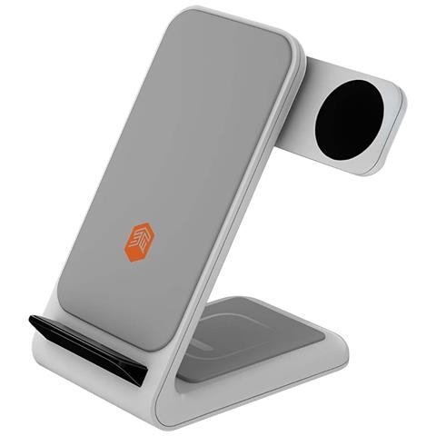 Caricatore Wireless 3 In 1 Chargetree Swing Per Iphone / Apple Watch / Airpods, Blanc / Gris - Foto 1