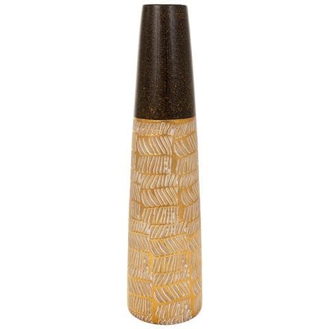 Vaso In Ceramica Dorata 15x15x61h - Foto 1