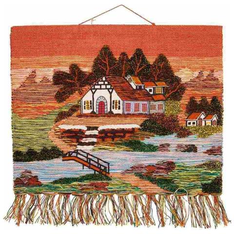 Arazzo Decorativo In Iuta Intrecciata 100x80 - Foto 1