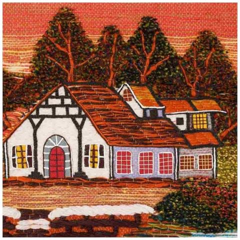 Arazzo Decorativo In Iuta Intrecciata 100x80 - Foto 2