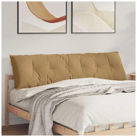 Cuscino per Schiena Marrone 180 x 50 cm Tessuto in Cords - Foto 2