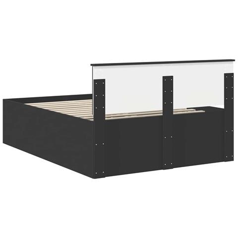 Struttura del letto Nero 150 x 200 cm Legno multistrato - Foto 9