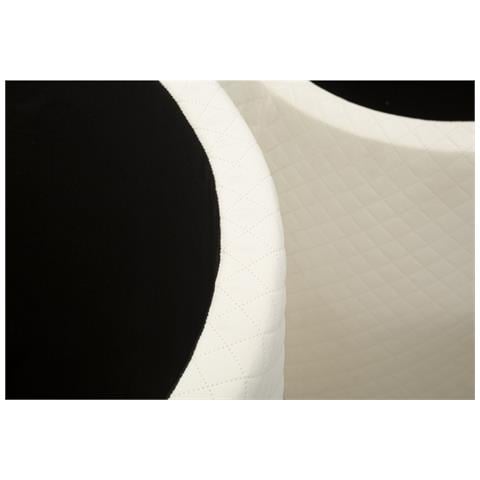 Set 3 Pouf Contenitore Shop In Tessuto Matelassé Crema Con Piano In Marmo E Base Oro Ø60x80, Ø50x60 E Ø40x40 Cm - Foto 8