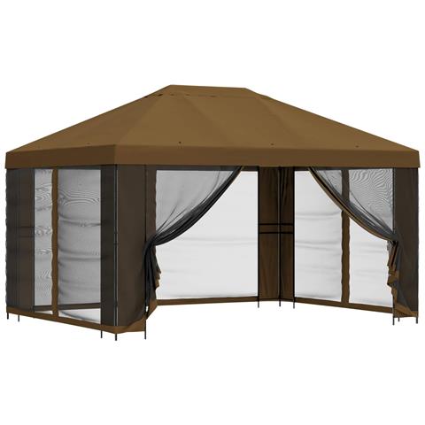 Gazebo da giardino con pareti laterali 4 × 3 m Tortora - Foto 1