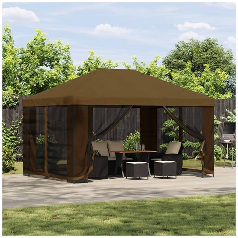 Gazebo da giardino con pareti laterali 4 × 3 m Tortora - Foto 2
