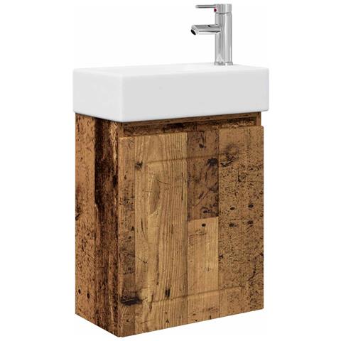 Mobile bagno con rubinetto Legno antico 45,5 x 25,5 x 84 cm - Foto 1