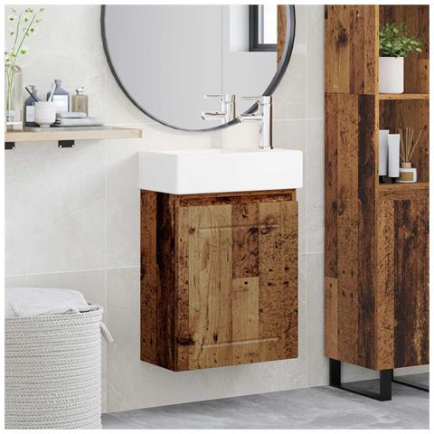 Mobile bagno con rubinetto Legno antico 45,5 x 25,5 x 84 cm - Foto 2