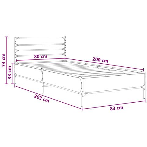 Struttura del letto Legno antico 80 x 200 cm - Foto 7