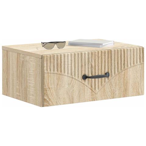 Mobiletto da notte a muro 2 pcs Rovere Sonoma 49 x 34,5 x 20 cm - Foto 2