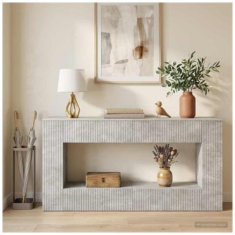Tavolo consolle Rigato Grigio Cemento 155 x 29 x 74 cm - Foto 2