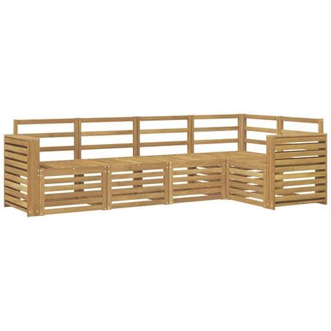 Set di divani da esterno 5 pcs Bianco 251 x 132,5 x 73 cm - Foto 1
