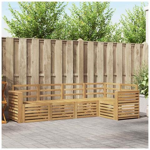 Set di divani da esterno 5 pcs Bianco 251 x 132,5 x 73 cm - Foto 2
