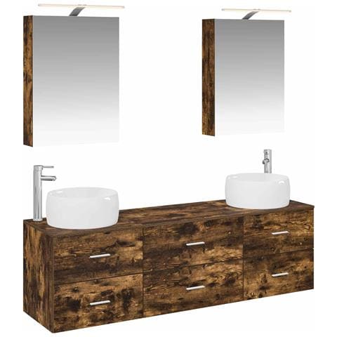 Set di mobili per il bagno 5 pcs Rovere Fumo - Foto 1