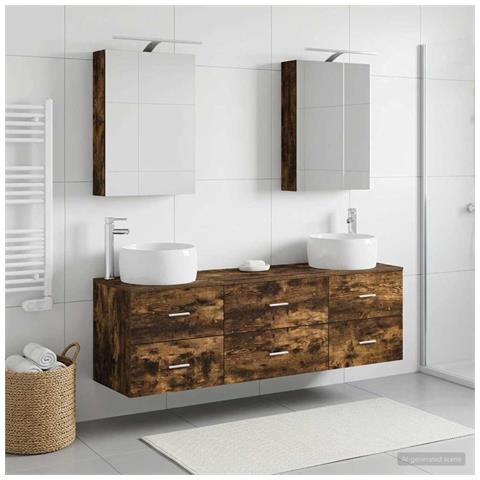Set di mobili per il bagno 5 pcs Rovere Fumo - Foto 2
