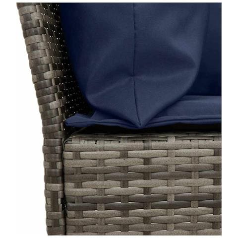 Divano da Giardino con Cuscini in Polyrattan Grigio - Foto 9
