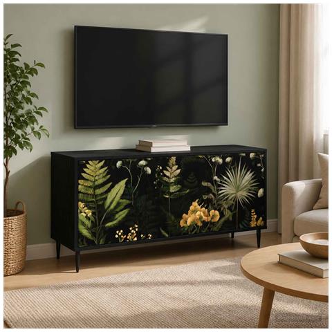 Mobile TV RHENEN 102 x 33 x 51 cm Rovere Nero - Foto 2