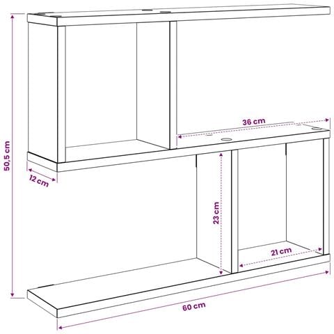 Scaffale da parete Rovere Artigianale 60 x 12 x 50,5 cm - Foto 9