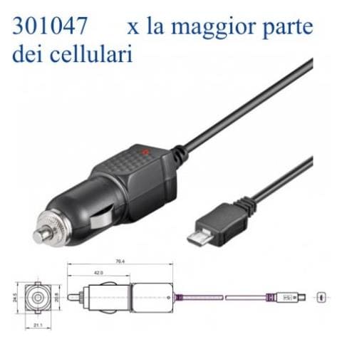 IPW-CAR-MICRO1 - Alimentatore da Auto (12/24V) Micro-USB 1A - Foto 5