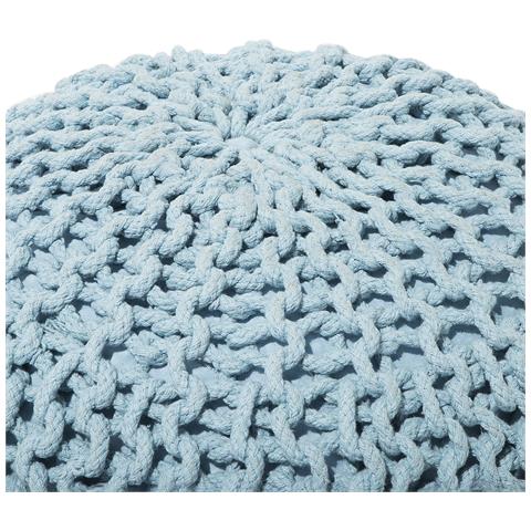 Pouf Poggiapiedi In Tessuto Azzurro 50 X 35 Cm Conrad - Foto 46
