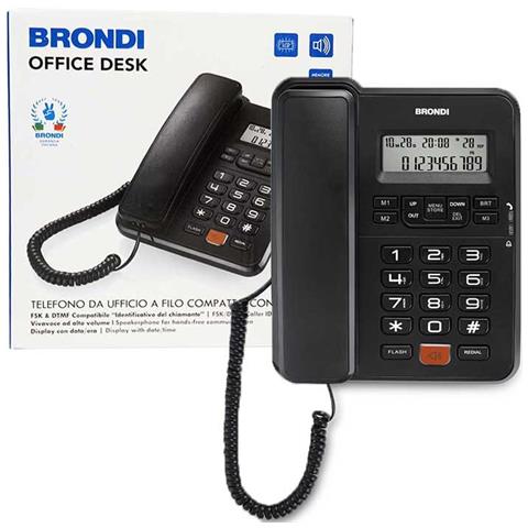 Office Desk Telefono Fisso a Filo con Display LCD e ID Chiamante Colore Nero - Foto 5