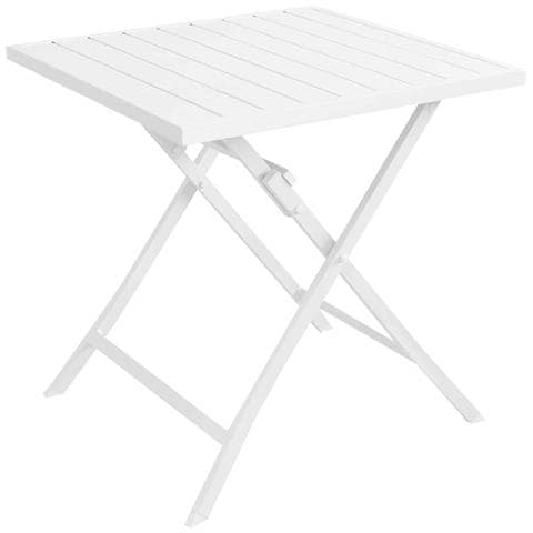 Abelus - Set Tavolo Da Giardino Pieghevole Salvaspazio In Alluminio 70 X 70 Compreso Di 2 Sedie In Alluminio E Textilene - Foto 2