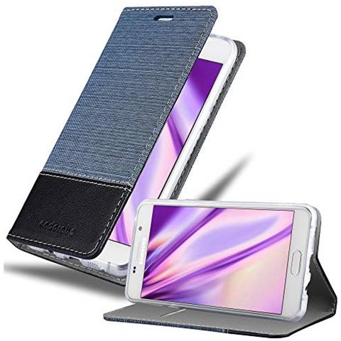 Custodia Compatibile Con Samsung Galaxy A7 2016 In Blu Scuro Nero - Coperchio Protettiva Con Chiusura Magnetica, Funzione Stand E Tasca Per Le Carte - Foto 1