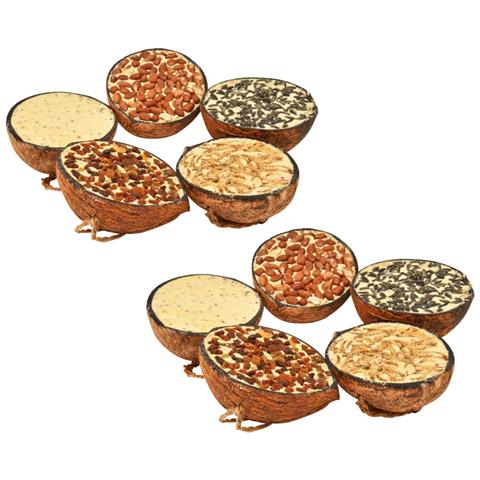 Noci Di Cocco Ripiene Di Cibo Per Uccelli 10 Pz 290 G - Foto 1