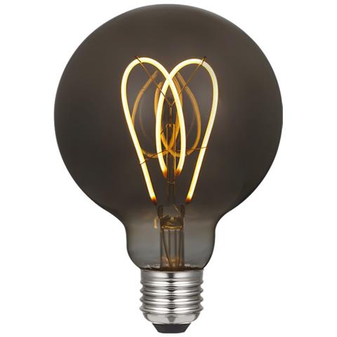 Lampadina Curved Smoky, Con Filamento A Cuore, Fumo In Vetro, 9,5 X 9,5 X 13,5 Cm, 1 X E27, 5w, 150lm, 2000k, 240v - Foto 4