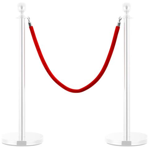 Cordone Per Transenne Rosso E Argento In Velluto - Foto 5