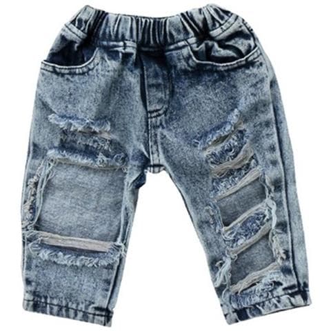 SLOWMOOSE - Pantaloni In Denim Per Bambina, Pantaloni Elastici  Elasticizzati, Panno Strappato [12m] - ePRICE