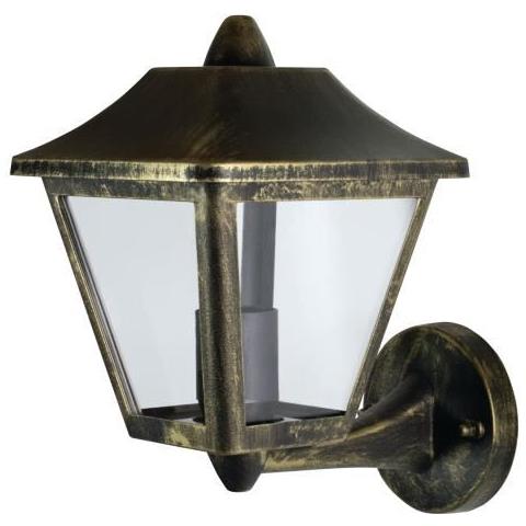 Endura Classic Tradition Up Lampada Da Parete Per Esterno Alu E27 - Nero / Oro - Foto 1