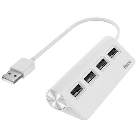 Hub Usb 2.0 Da Tavolo, 4 Porte, Cavo Integrato, Bianco (External 4-port Usb 2.0 Hub Usb Powered White) - Foto 3