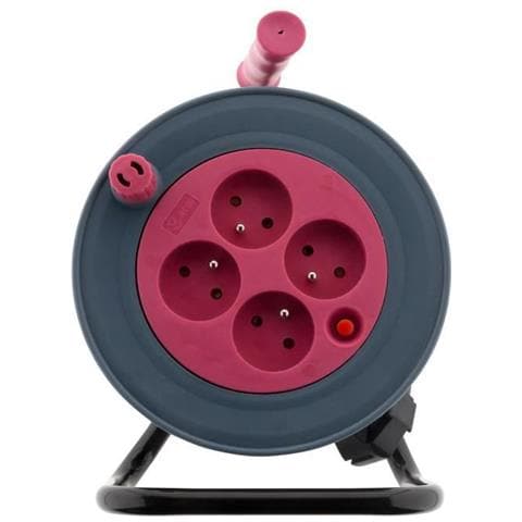 Avvolgitubo Domestico - 4 Prese 2p + T - 3g1 Mm² - 15 M - Rosa - Foto 1