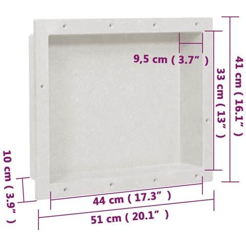 Nicchia Da Doccia In Bianco Opaco 41x51x10 Cm - Foto 8