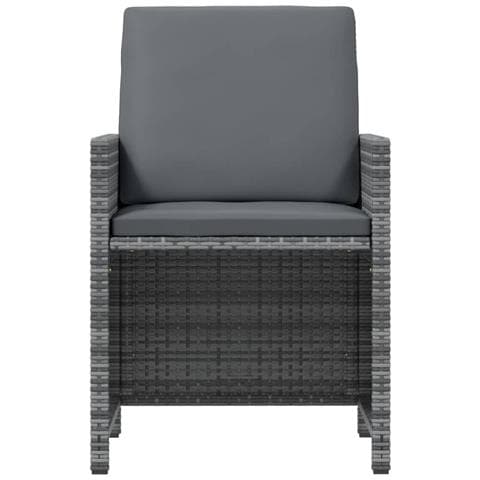 Set Da Pranzo Per Giardino 19 Pz Con Cuscini Polyrattan Grigio - Foto 2